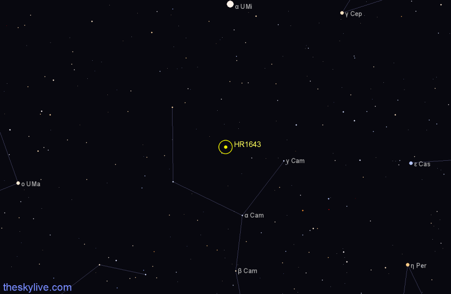 Finder chart HR1643 star