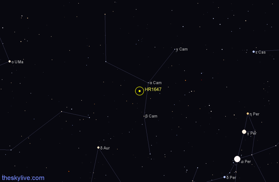 Finder chart HR1647 star