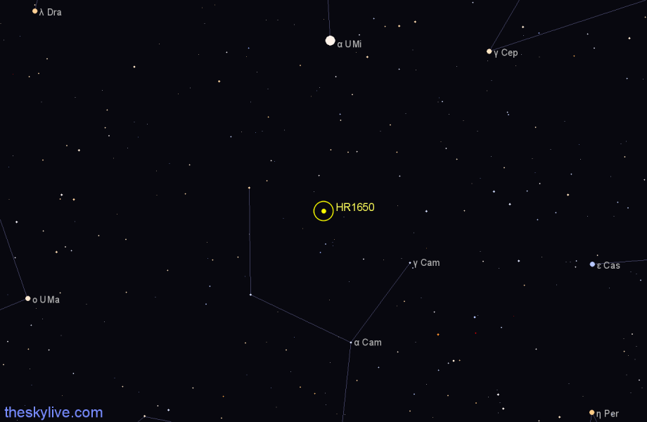 Finder chart HR1650 star