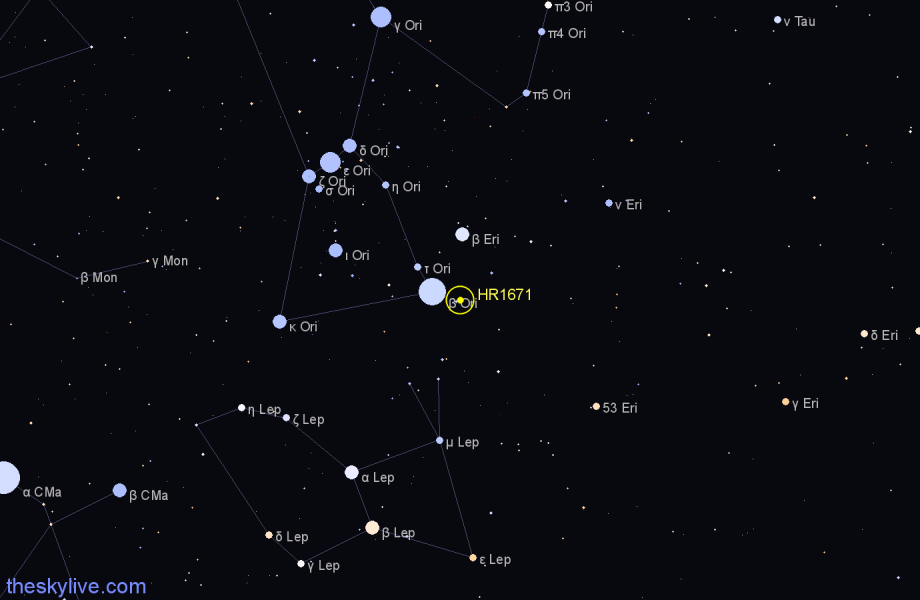 Finder chart HR1671 star