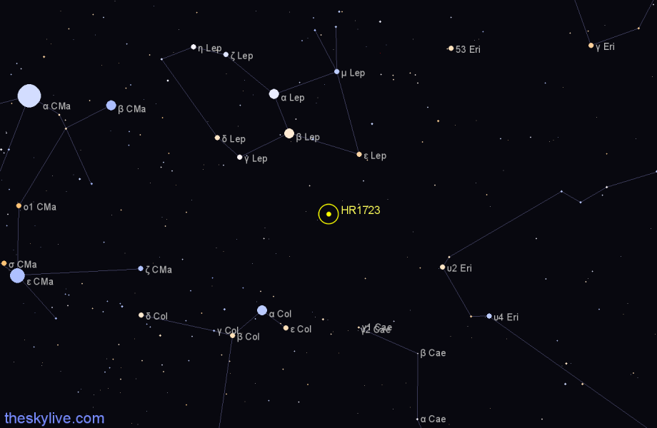 Finder chart HR1723 star