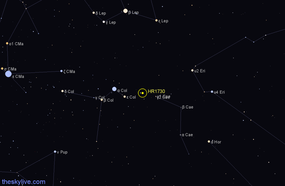 Finder chart HR1730 star