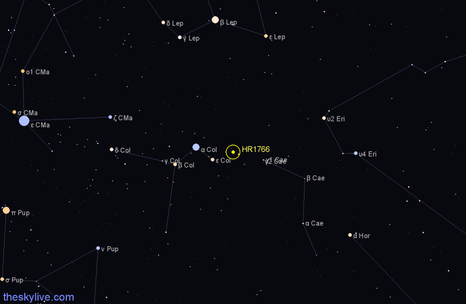 Finder chart HR1766 star