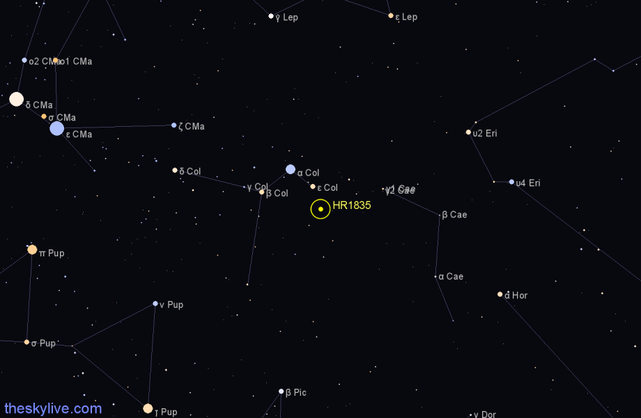 Finder chart HR1835 star