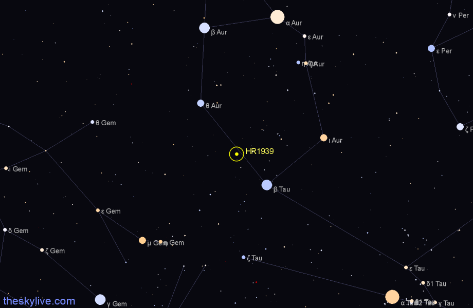 Finder chart HR1939 star