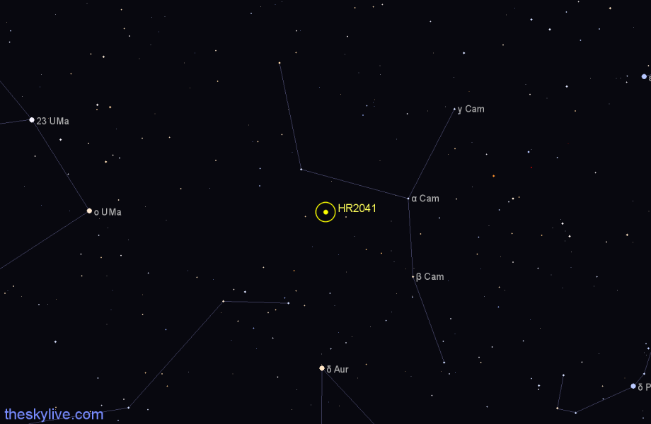 Finder chart HR2041 star