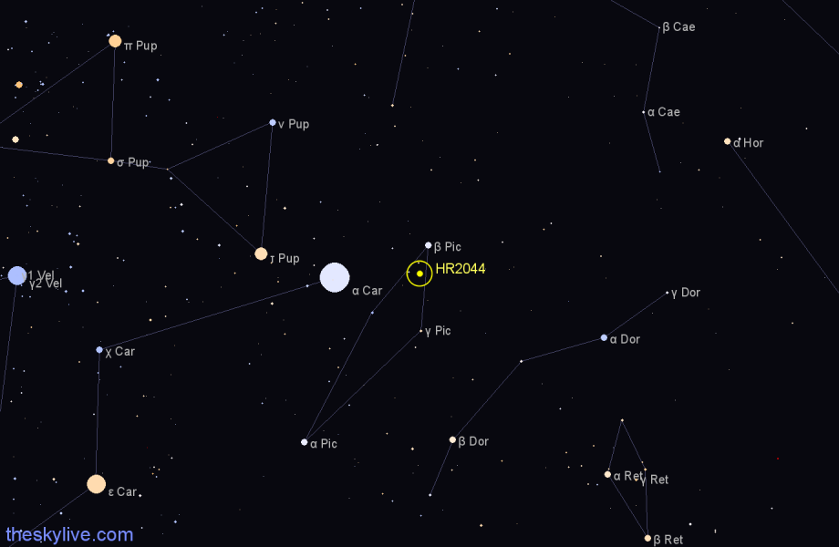 Finder chart HR2044 star