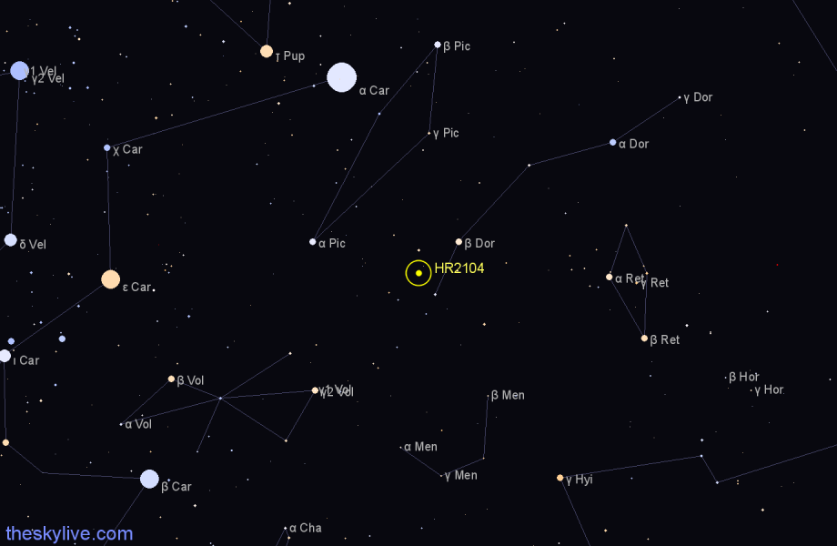Finder chart HR2104 star