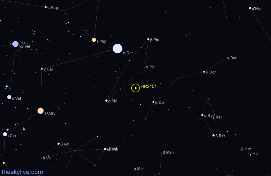 Finder chart HR2151 star