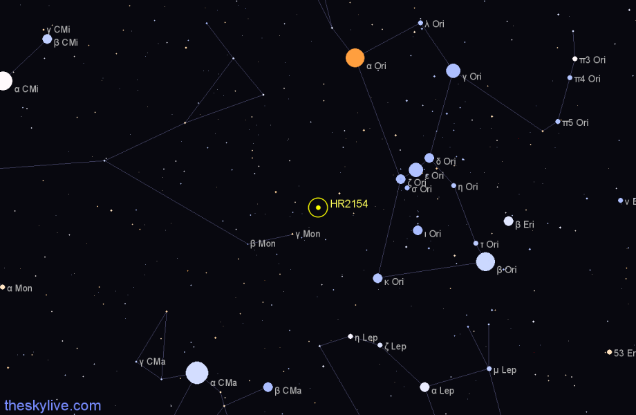 Finder chart HR2154 star