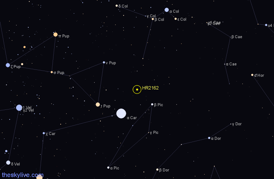 Finder chart HR2162 star