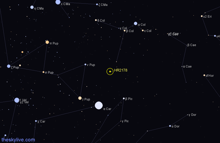 Finder chart HR2178 star