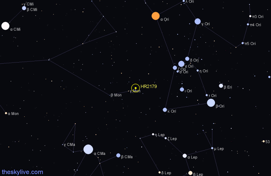 Finder chart HR2179 star
