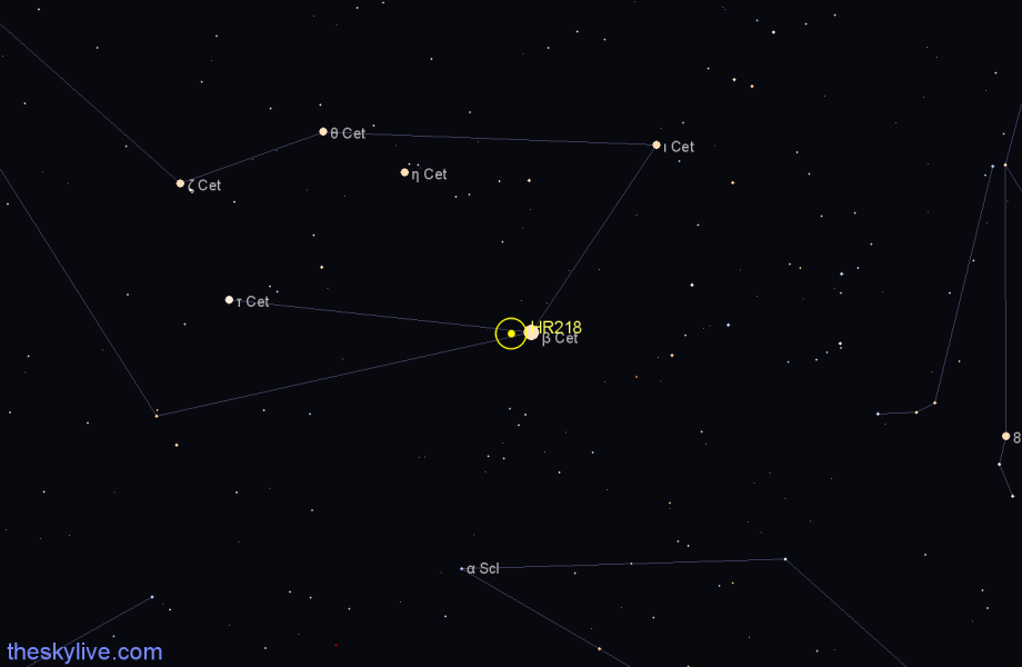 Finder chart HR218 star