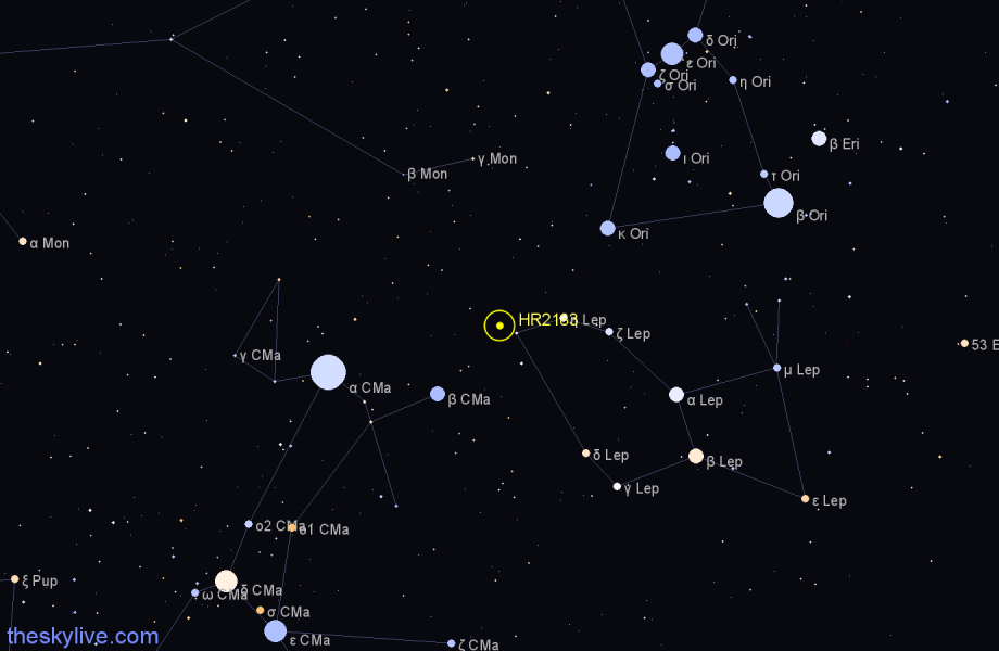 Finder chart HR2183 star