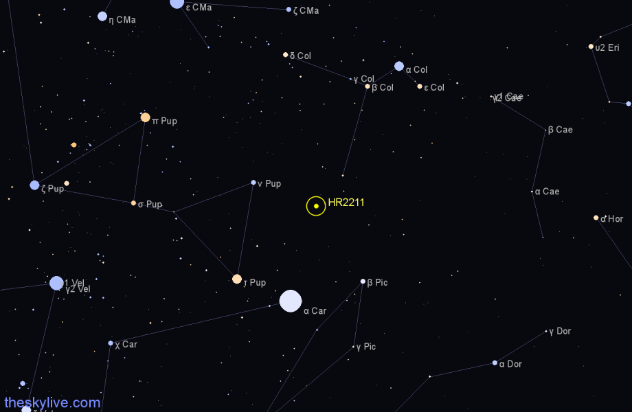Finder chart HR2211 star