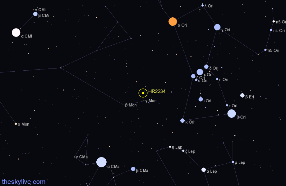 Finder chart HR2234 star