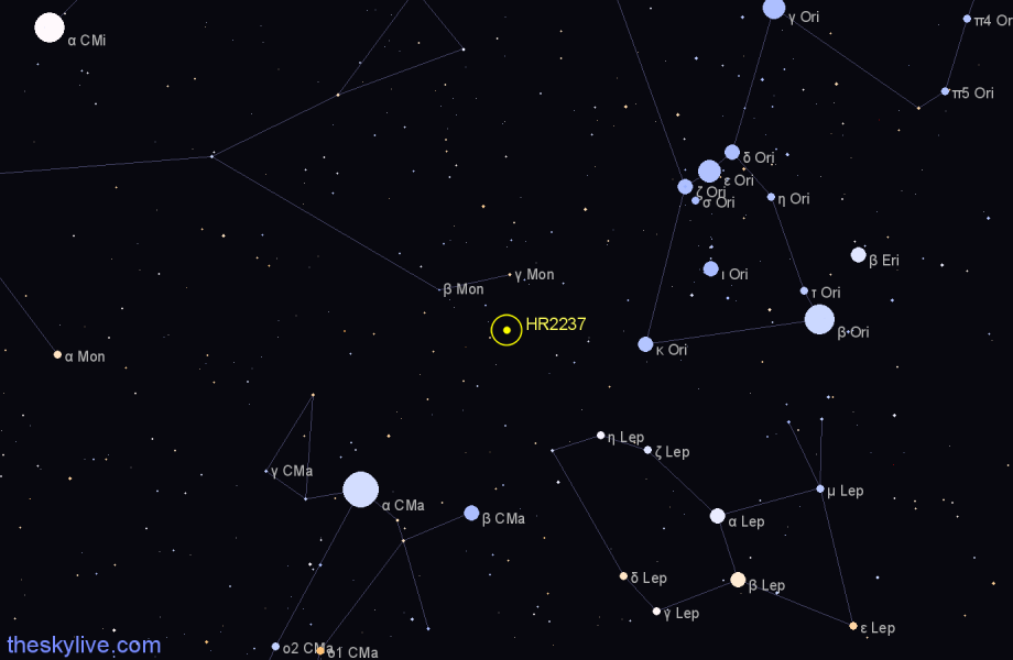Finder chart HR2237 star