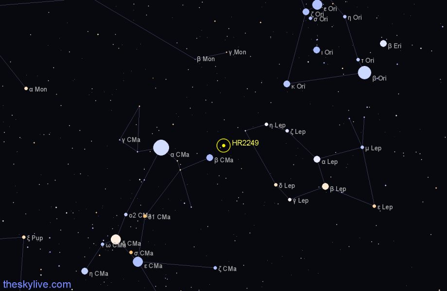 Finder chart HR2249 star