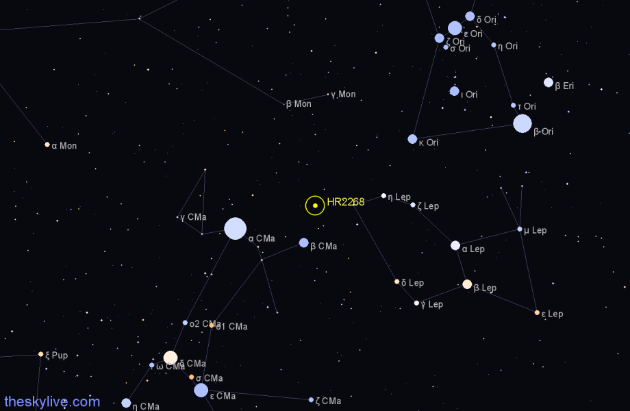 Finder chart HR2268 star