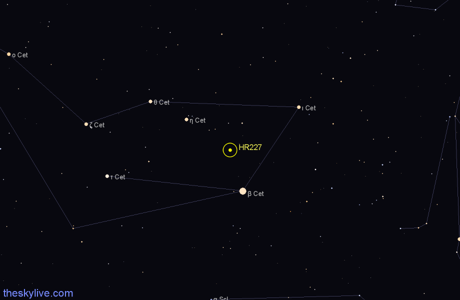 Finder chart HR227 star