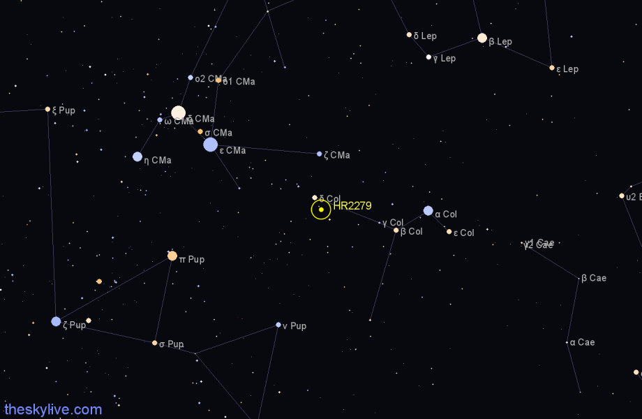 Finder chart HR2279 star