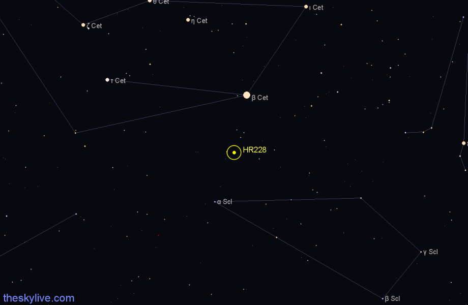 Finder chart HR228 star