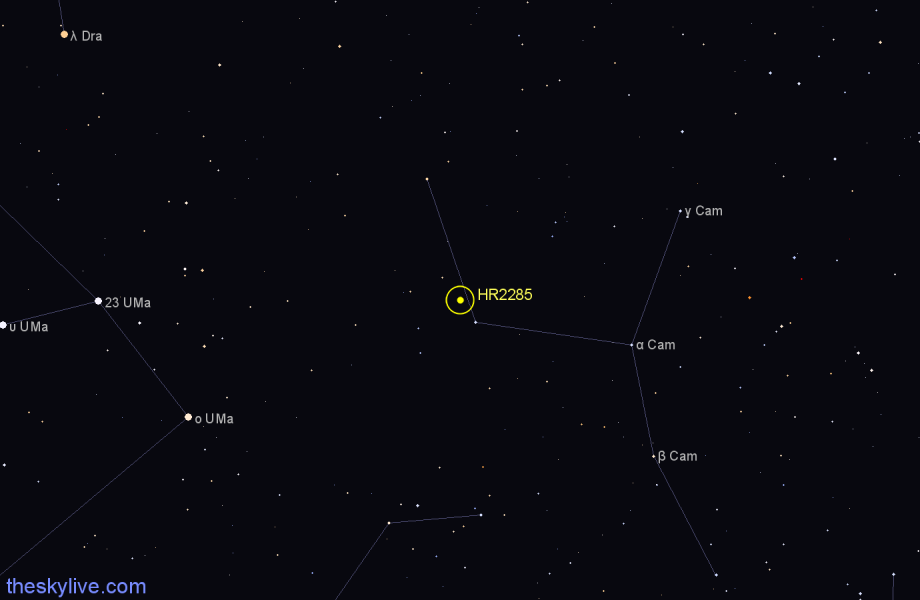 Finder chart HR2285 star