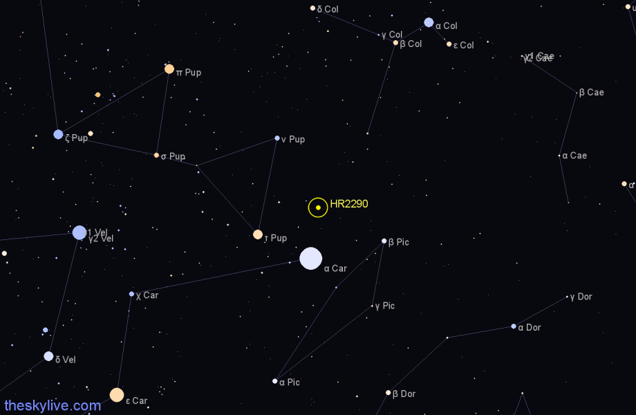 Finder chart HR2290 star