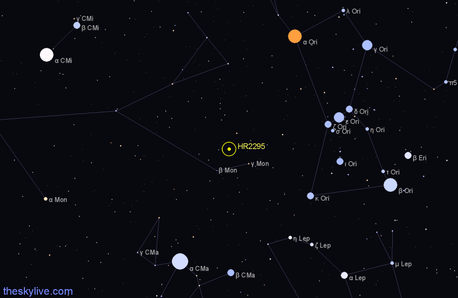 Finder chart HR2295 star