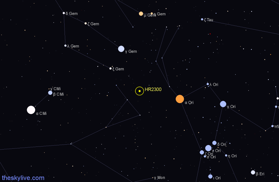 Finder chart HR2300 star