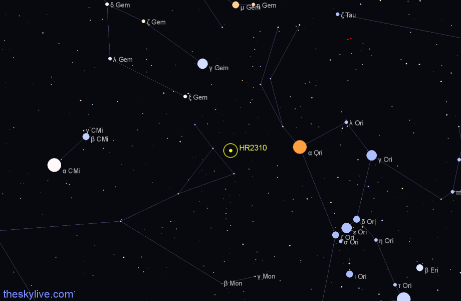 Finder chart HR2310 star