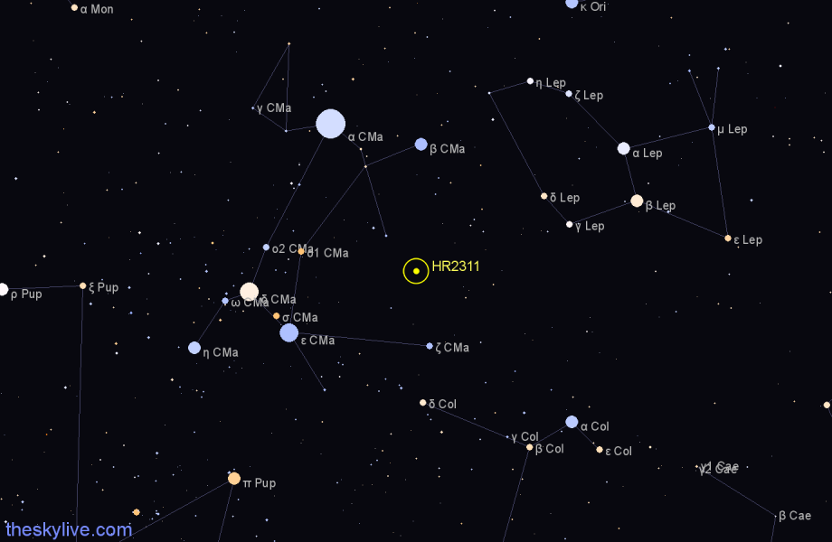 Finder chart HR2311 star