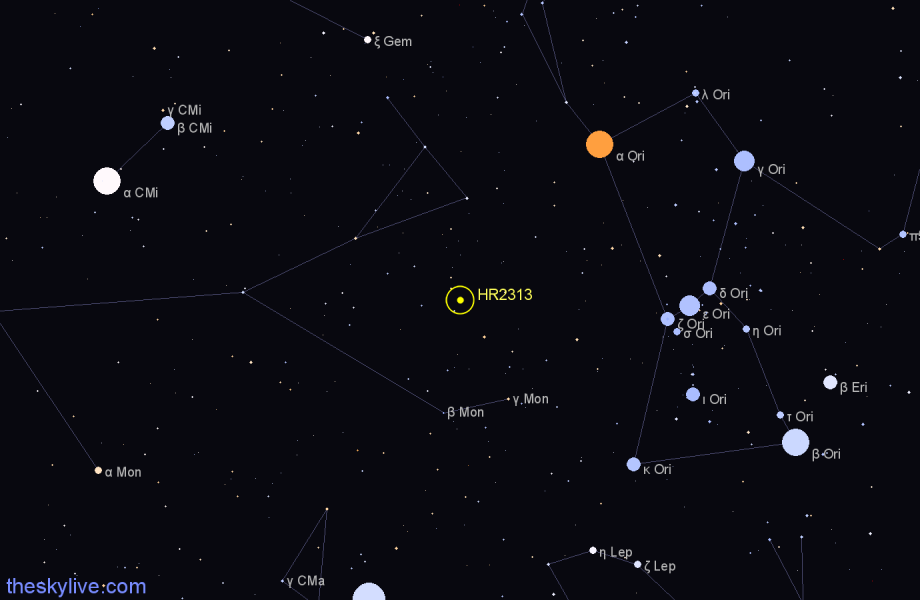 Finder chart HR2313 star