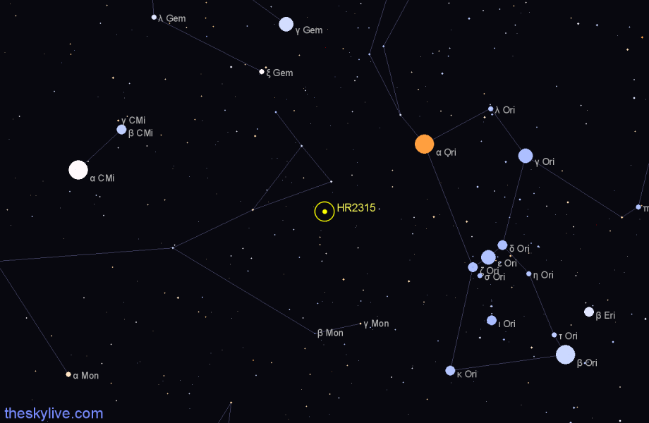 Finder chart HR2315 star