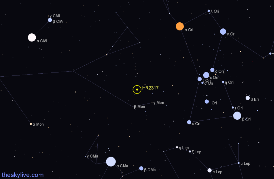 Finder chart HR2317 star