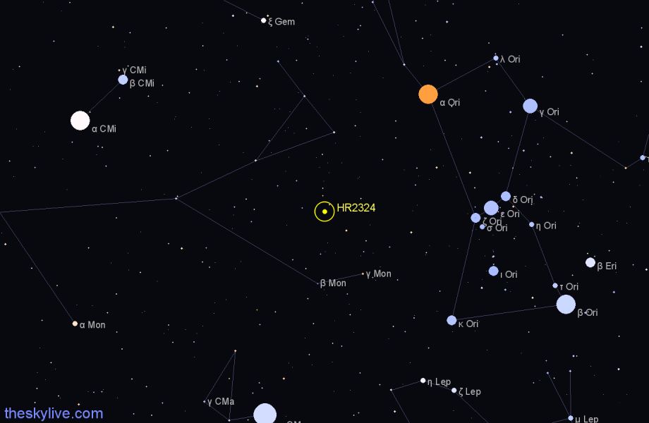 Finder chart HR2324 star