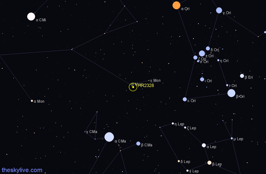 Finder chart HR2328 star