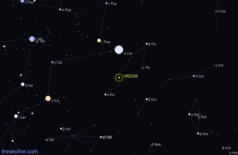 Finder chart HR2336 star