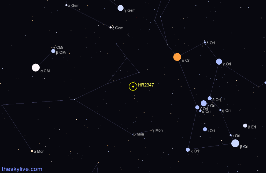 Finder chart HR2347 star
