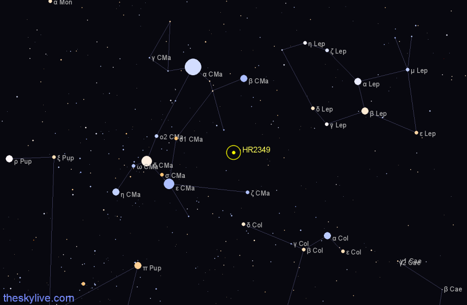 Finder chart HR2349 star