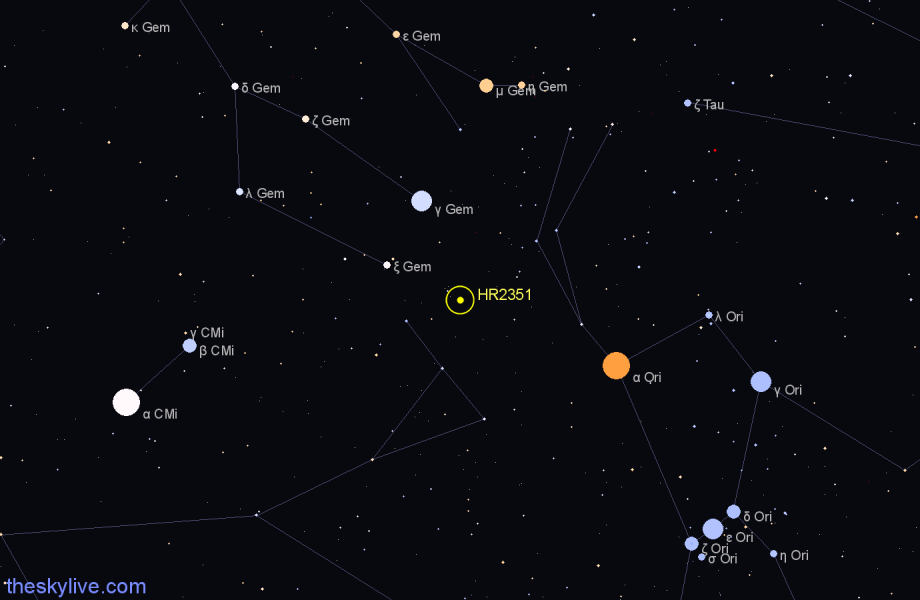 Finder chart HR2351 star