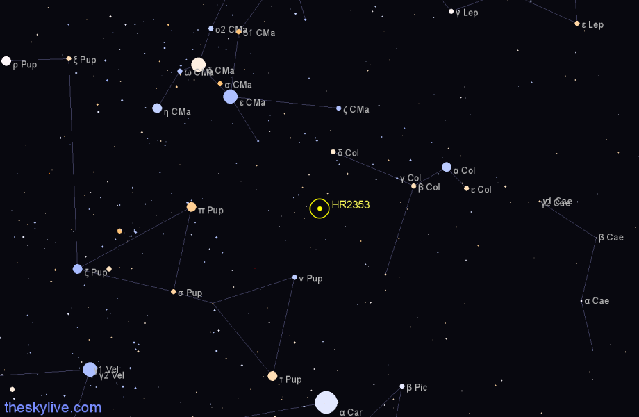 Finder chart HR2353 star
