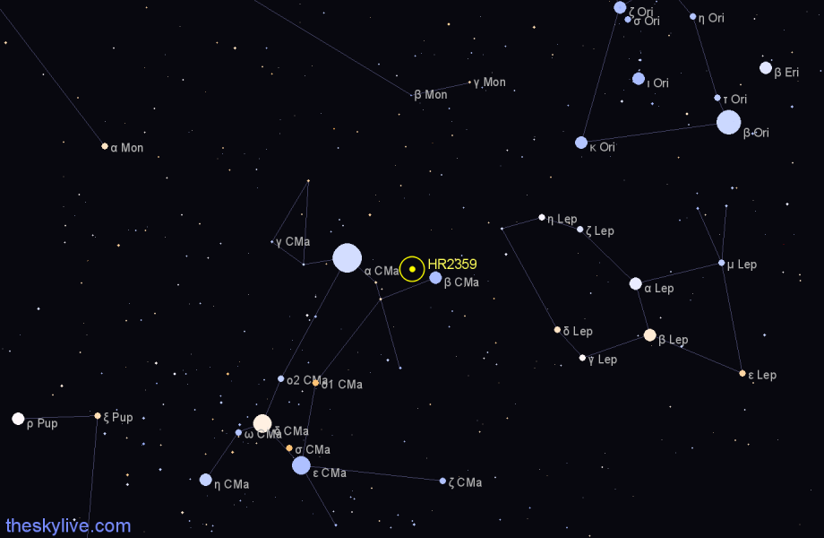 Finder chart HR2359 star