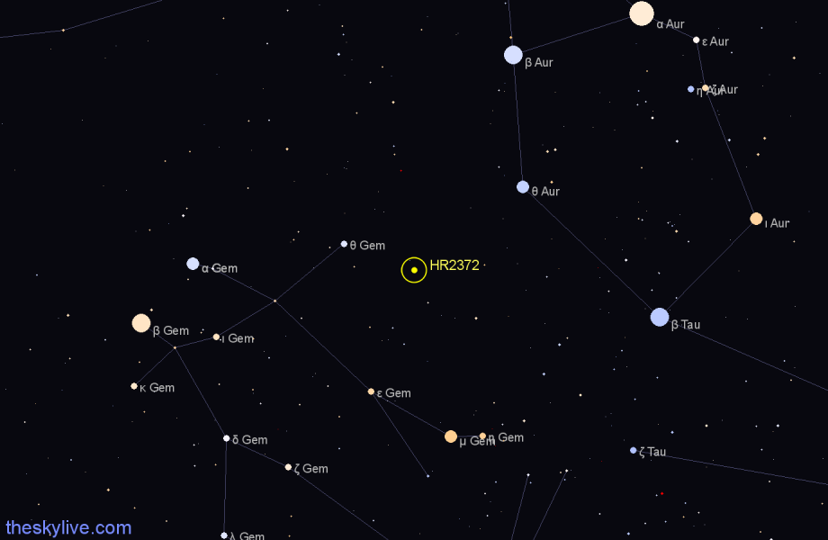 Finder chart HR2372 star