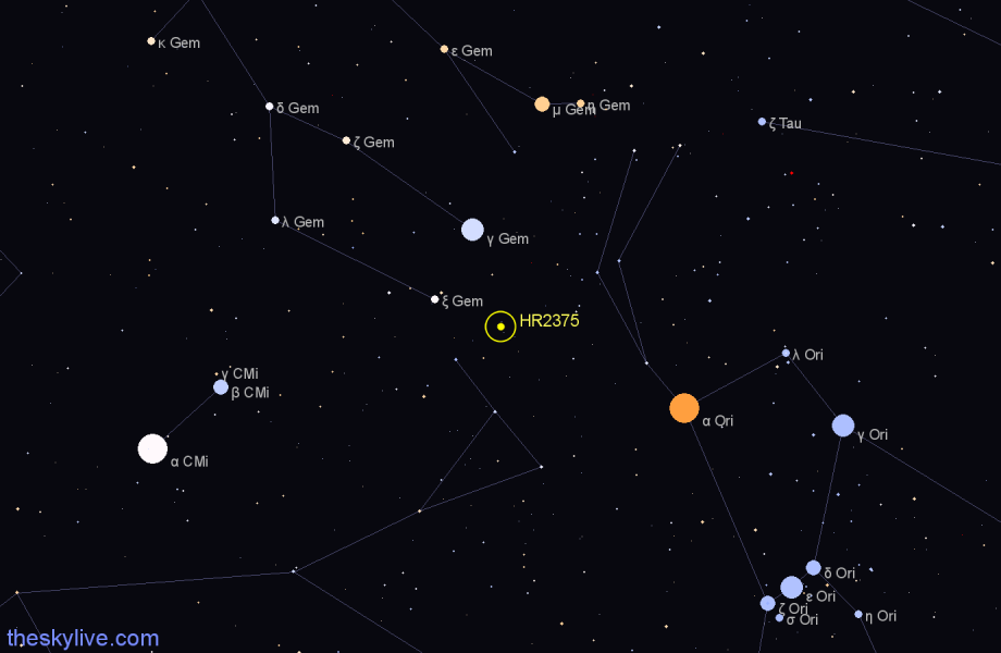 Finder chart HR2375 star
