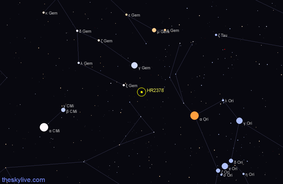 Finder chart HR2378 star
