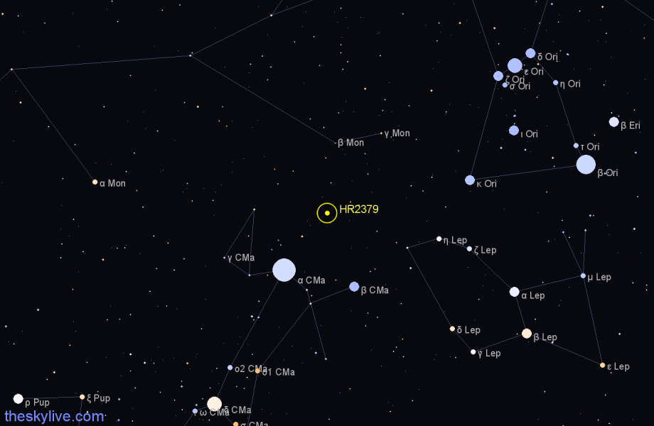 Finder chart HR2379 star
