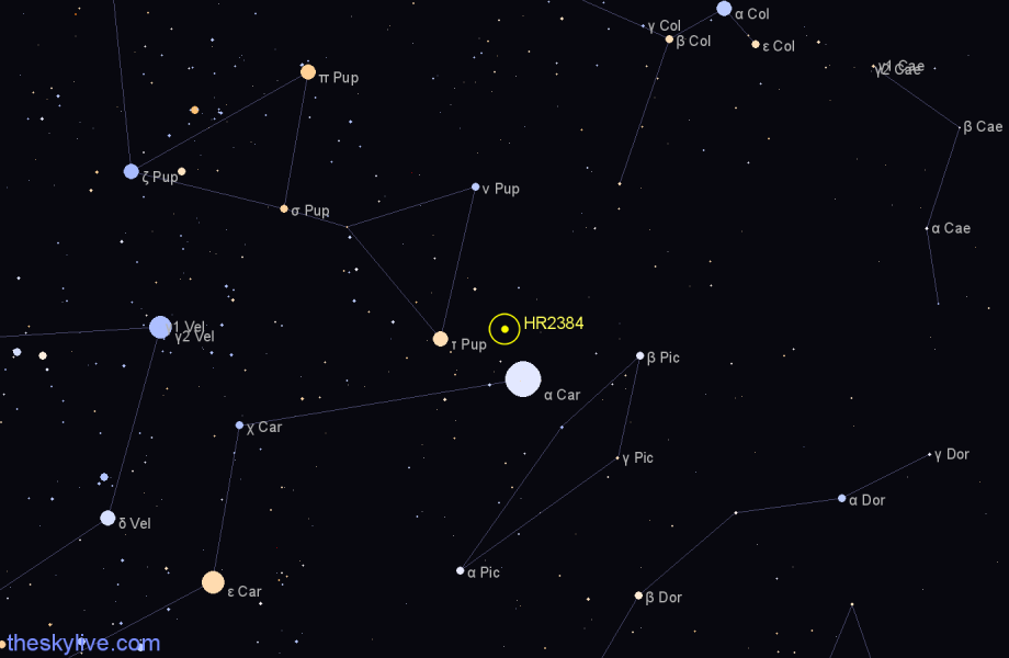 Finder chart HR2384 star
