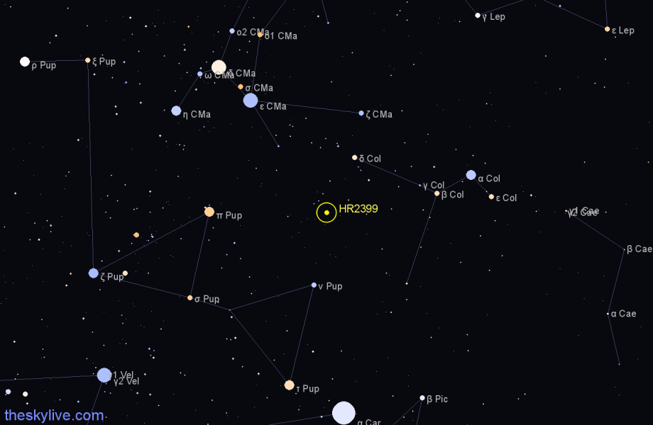 Finder chart HR2399 star